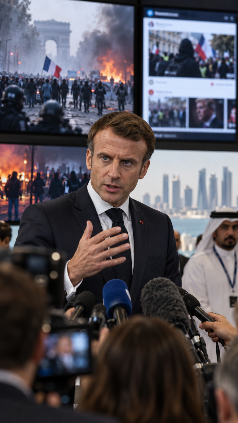 Manifestations en France : Macron dénonce une manipulation étrangère